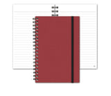 Notebook with Graph Paper, Red Linen Journal, JournalBooks®, Wirebound Journal