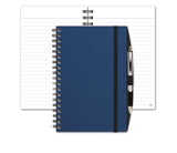 Notebook with Graph Paper, Blue-Matte-Journal, Notebook with Pen, JournalBooks®, Wirebound Journal