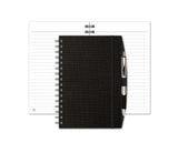 Cool Black Mesh Notebook with Graph Paper and Pen