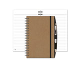 Brown Linen Notebook with Graph Paper and Pen
